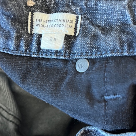 Madewell Perfect Vintage Wide-Leg Crop Jean Black Robles Wash Size 29 - Picture 6 of 8